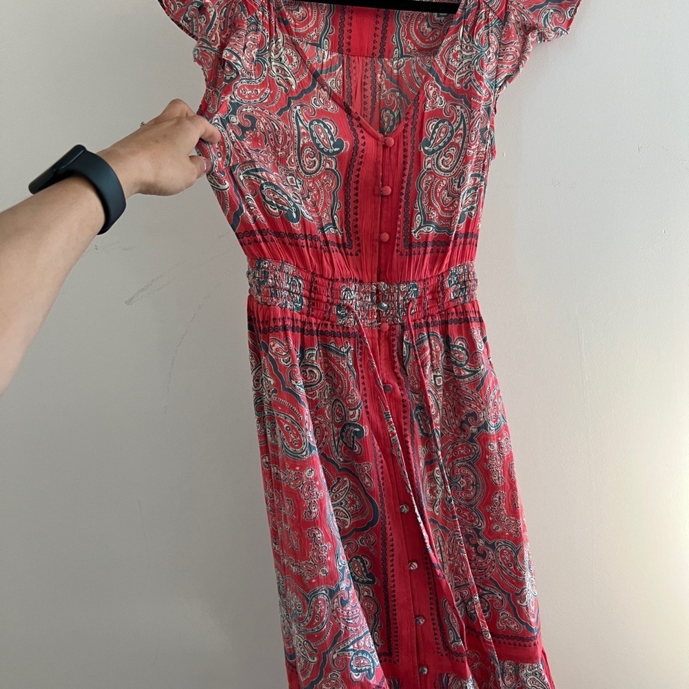 Lucky Brand Women's dress - Red and Gray Paisley - Picture 7 of 8